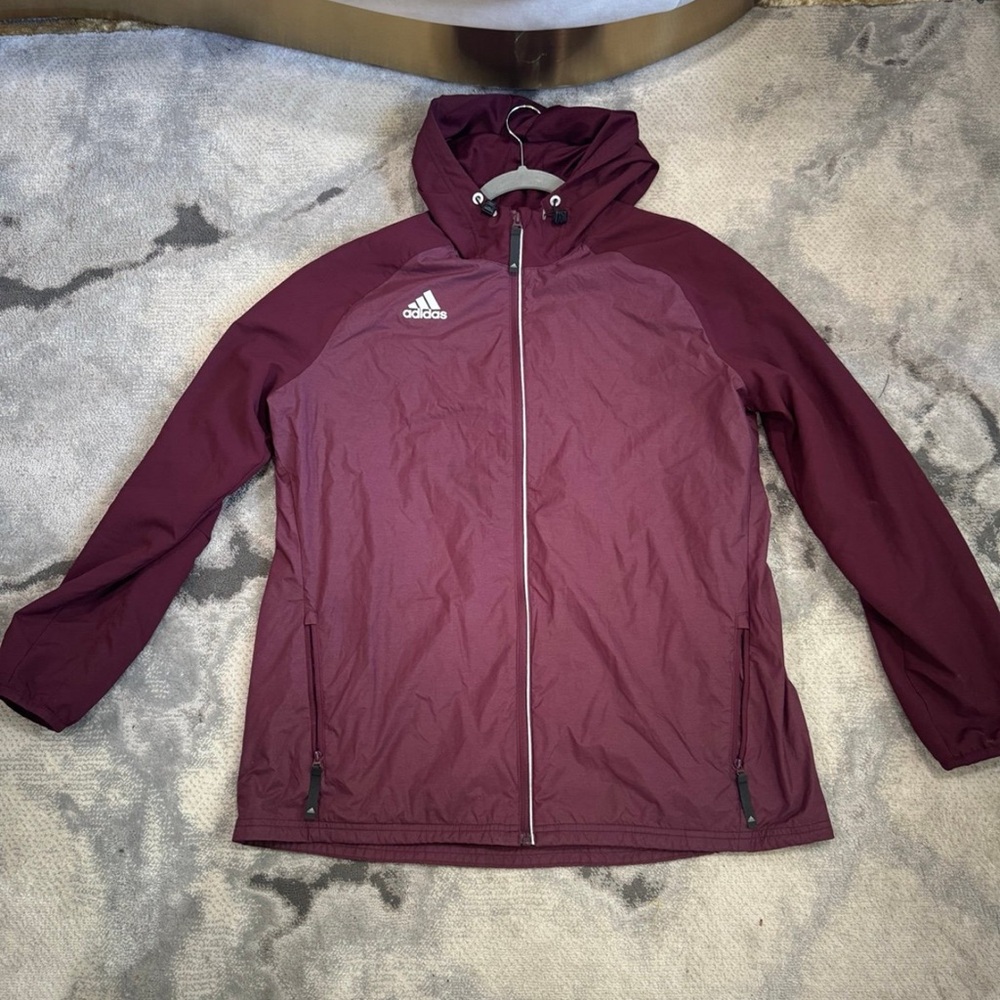 Adidas women maroon windbreaker size XL